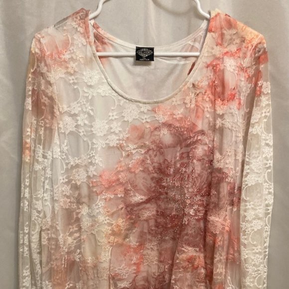 Sequined Lace Lined Blouse - Picture 1 of 7